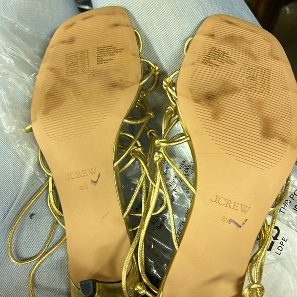 J Crew Zadie knotted lace-up kitten heels in metallic leather CA041 - Picture 4 of 4